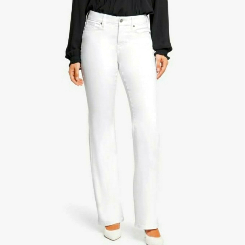NYDJ Blake Slim Flare White Jeans, 10, M, NWT, High Rise, $79